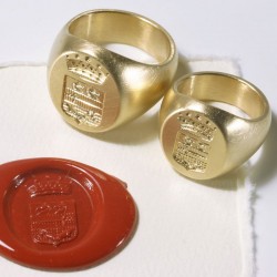  Wedding rings, signet rings with hand engraving, 750 gold
