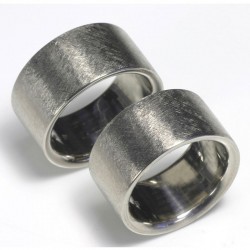  Flat, wide wedding rings, 950 palladium