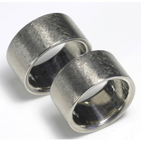 Flat, wide wedding rings, 950 palladium Flat, wide wedding rings, 950 palladium