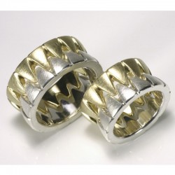  Exceptional wedding rings, 925- silver, 750- gold