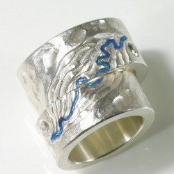  Wedding rings along the Rhine, 925 silver, brilliant-cut diamonds