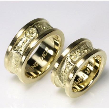  Wedding rings with traces, 750 gold