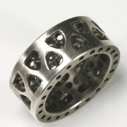 Ring, 925 silver, gothic double