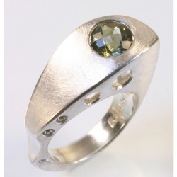  Ship ring, 925 silver, tourmaline