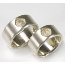  Wedding rings with fingerprint, 925 silver