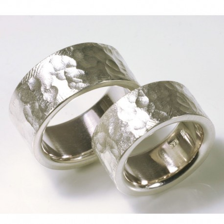  Wedding rings with structure, 925 silver
