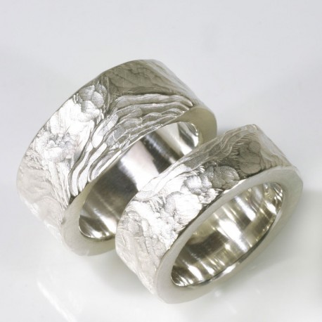 Wedding rings, 925 silver, terraces