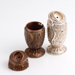  Pepper and salt shakers, 925 silver and bronze