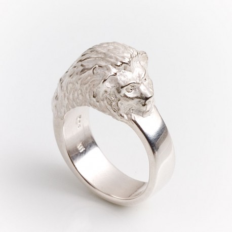 Lion ring, 925 silver
