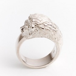 Lion ring, 925 silver