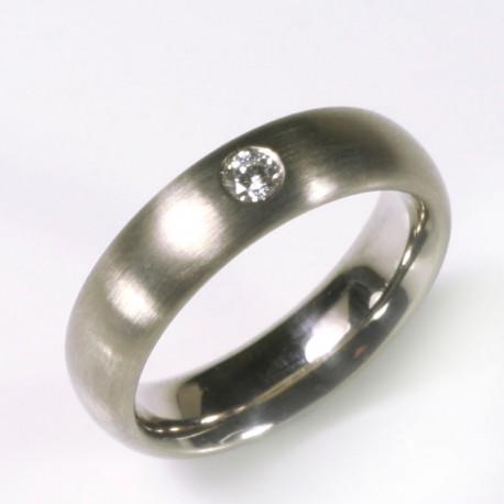 Ring, 585 white gold, diamond 0,1 ct