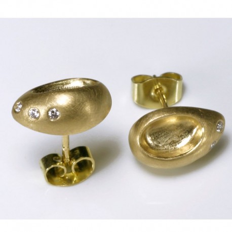  Stud earrings, 750 gold, brilliant-cut diamonds