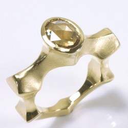  Ring, 750 gold, diamond rose