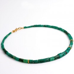 Kette, Tsavolith Kristalle, 750- Gold Kette, Tsavolith Kristalle, 750- Gold