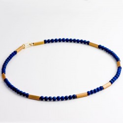  Necklace, lapis lazuli, 750 gold