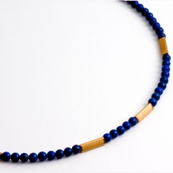 Necklace, lapis lazuli, 750 gold