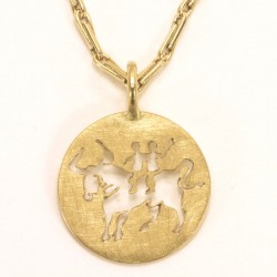  Zodiac sign pendant Taurus / Gemini, 750- gold