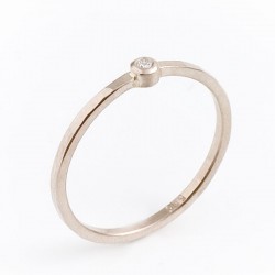 Ring, 585 Weißgold, Brillant 0,02 ct