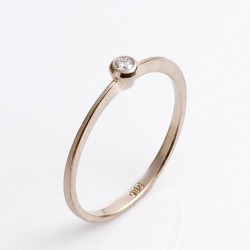 Ring, 585 Weißgold, Brillant 0,04 ct