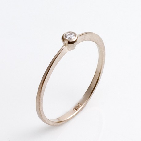 Ring, 585 Weißgold, Brillant 0,04 ct
