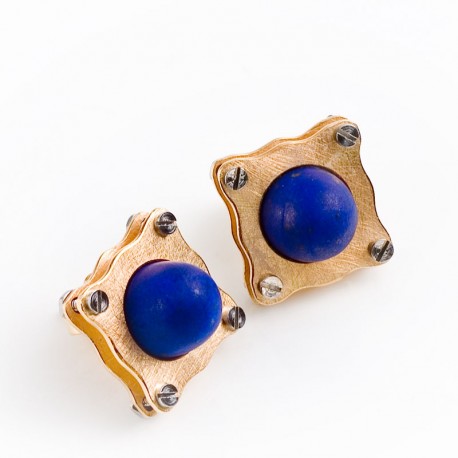Ohrstecker, 750- Gold, Lapislazuli