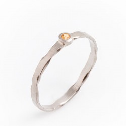 Ring, 950 palladium, mandarin garnet