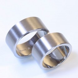 Flache, breite Eheringe, 500- Palladium