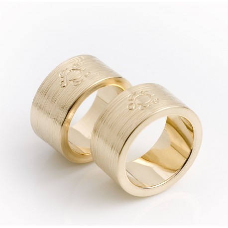 Dicke, breite Trauringe, 585- Gold