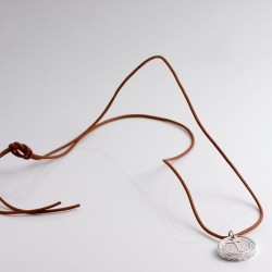 Anhänger "Anker", 925- Silber, Lederband