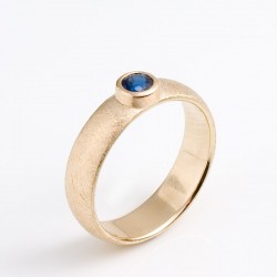 Ring, 585- Gold oder 925- Silber, Saphir