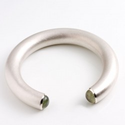  Bangle, 925 silver, prehnites