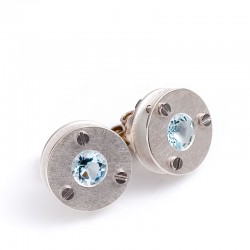 Ohrstecker, 925- Silber, Aquamarine
