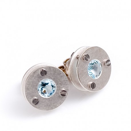 Ohrstecker, 925- Silber, Aquamarine