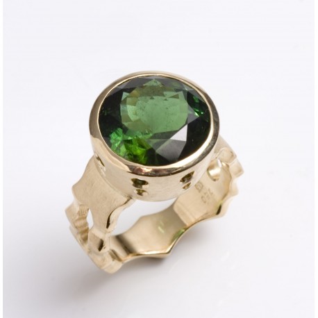Maharadja ring, 750- Gold, tourmaline
