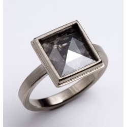 Ring, 750- Weißgold, Diamantrose