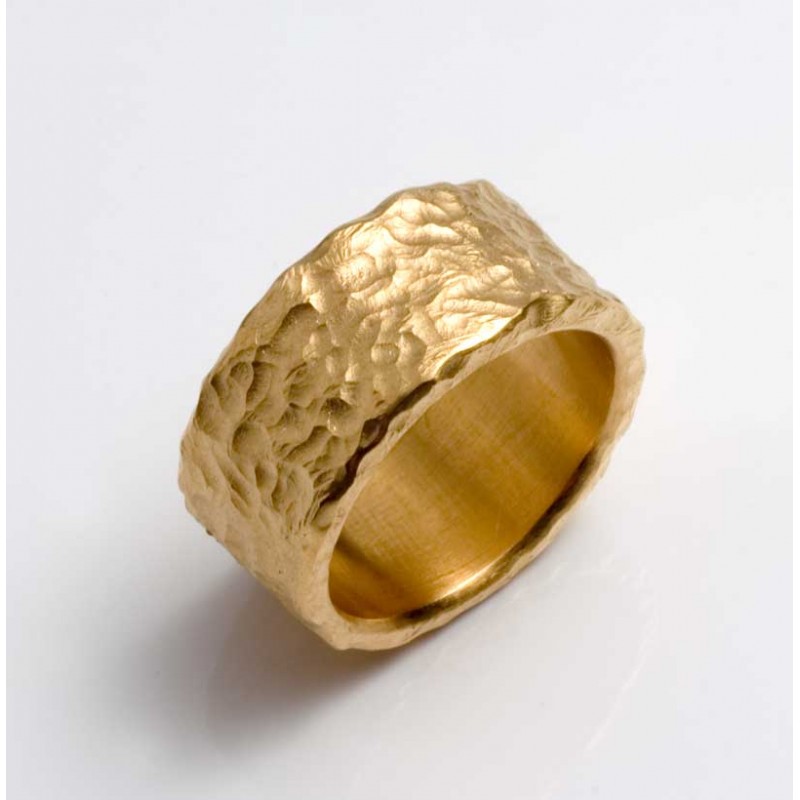 Solid sterling silver ring, heavily gold plated