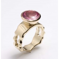 Ring, 585 gold, pink tourmaline