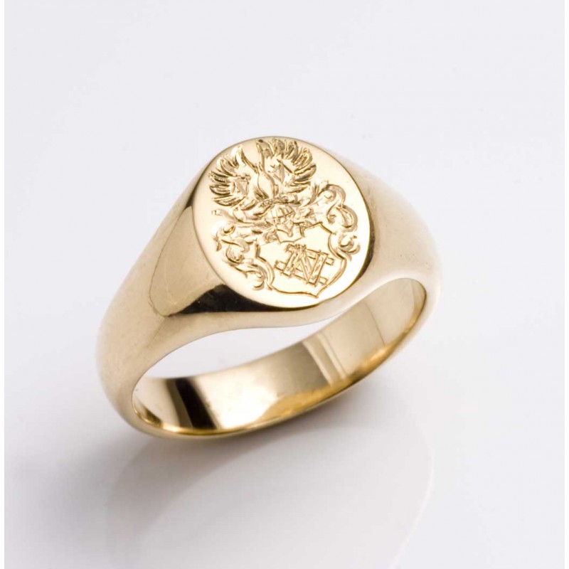 Siegelring, 750- Gold, Wappengravur