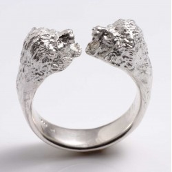 Lion ring, 925 silver