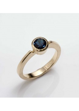 Tourmaline ring, 750 gold, blue indigolite