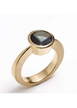 Ring, 750 gold, anthracite tourmaline