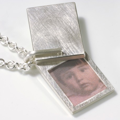  Pendant, 925 silver, square medallion