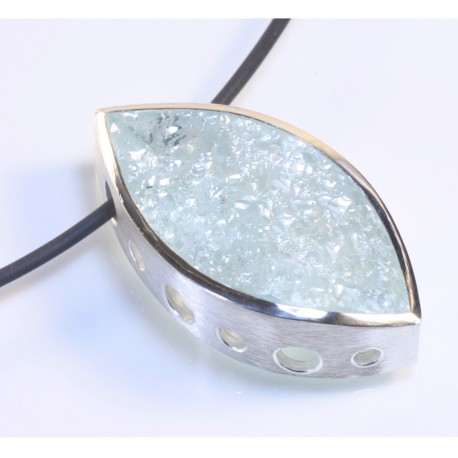 Anhänger, 925- Silber, Aquamarin
