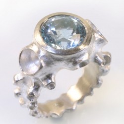 Krakenring, 925- Silber Topas