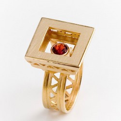 Ring, 750- Gold, Granat