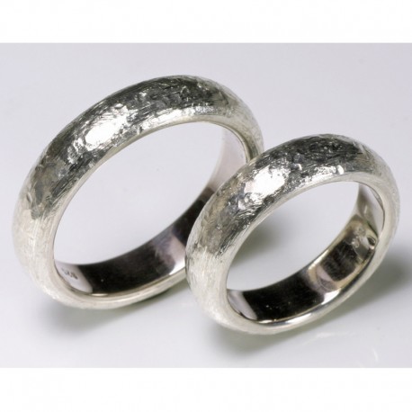  Wedding rings, 925 silver, rough surface