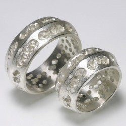 Eheringe, 925- Silber, durchbrochene Oberfläche