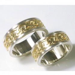 Keltische Eheringe, Gold, Silber
