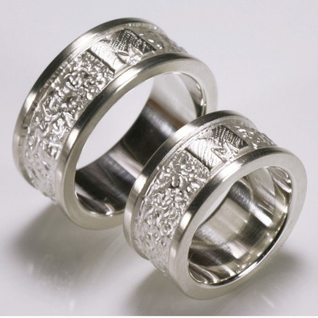  Wedding rings, 925 silver, initial outside