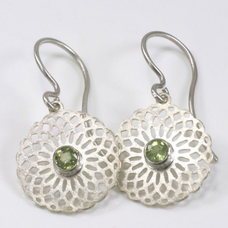 Ohrhänger, 925- Silber, Demantoid